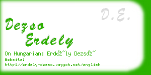 dezso erdely business card